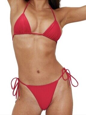 Betty Jade Red Triangle Bikini Set